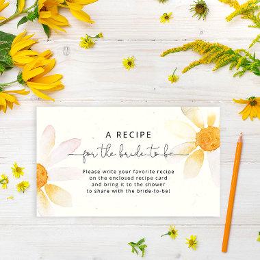 Wildflower Bridal Shower Recipe Request Enclosure Invitations