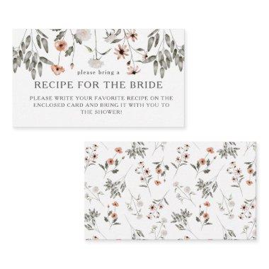 Wildflower Bridal Shower Recipe Request Enclosure Invitations