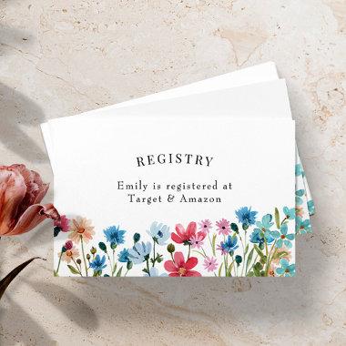 Wildflower Bridal Shower Registry Insert Card