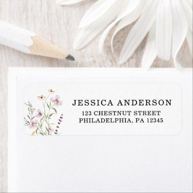 Wildflower Bridal Shower Rustic Floral Address Label
