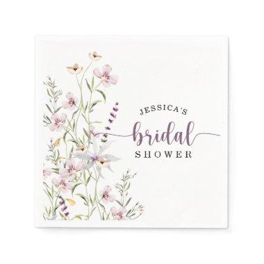 Wildflower Bridal Shower Rustic Floral Napkins
