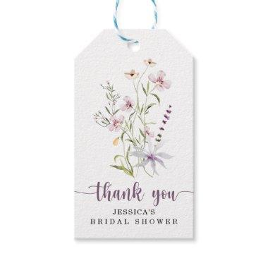 Wildflower Bridal Shower Rustic Floral Thank You Gift Tags