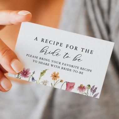 Wildflower Bridal Shower Share A Recipe Enclosure Invitations