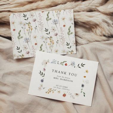 Wildflower Bridal Shower Thank You Invitations