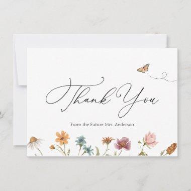 Wildflower Bridal Shower Thank You Note Invitations