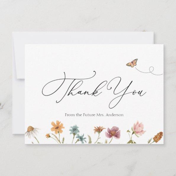 Wildflower Bridal Shower Thank You Note Invitations