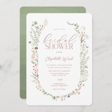 Wildflower Bridal shower Watercolor Floral Shower Invitations
