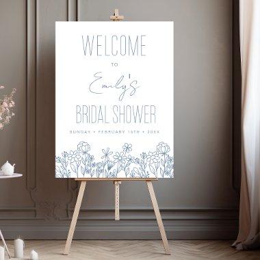 Wildflower  Welcome Sign Dusty Blue