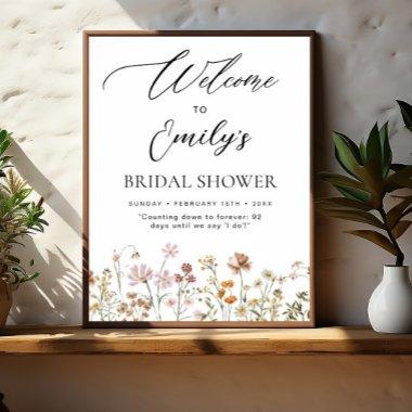 Wildflower Bridal Shower Welcome Sign In Bloom