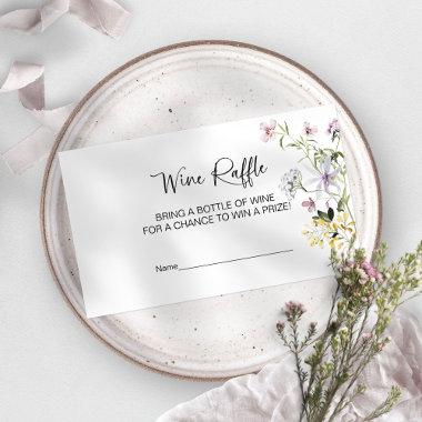 Wildflower Bridal Shower Wine Raffle Game Enclosure Invitations