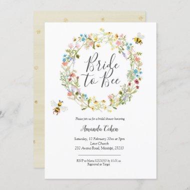 Wildflower bride to bee bridal shower Invitations