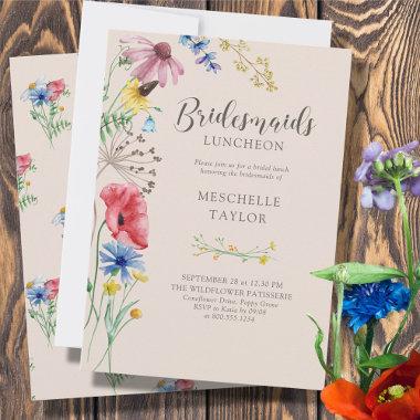 Wildflower Bridesmaids Luncheon Country Floral Invitations