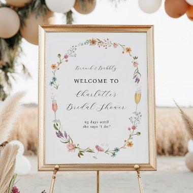 Wildflower Brunch and Bubbly  Welcome Poster