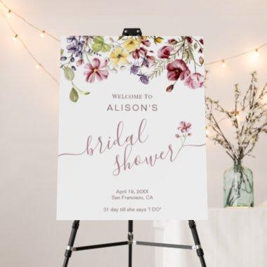 Wildflower Calligraphy Bridal Shower Welcome Sign