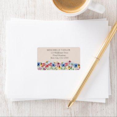 Wildflower Charm Country Botanical Address Label