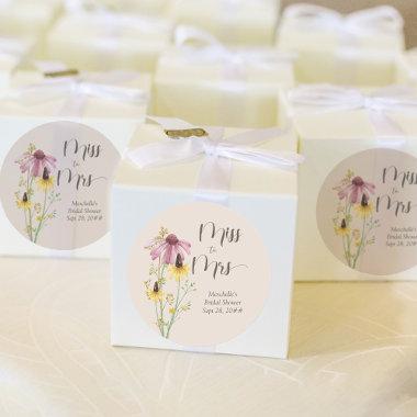 Wildflower Charm Miss to Mrs Country  Classic Round Sticker