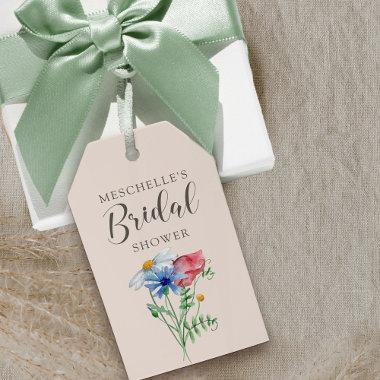 Wildflower Charm Rustic Floral Bridal Shower Gift Tags