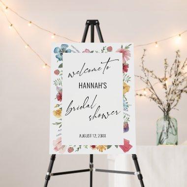 Wildflower Contemporary Script Bridal Shower Foam Board