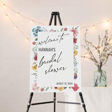 Wildflower Contemporary Script Bridal Shower Foam Board