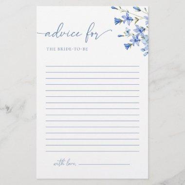 Wildflower Dusty Blue Advice for the Bride Invitations