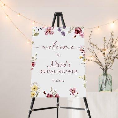 Wildflower Elegant Calligraphy Welcome Foam Foam Board
