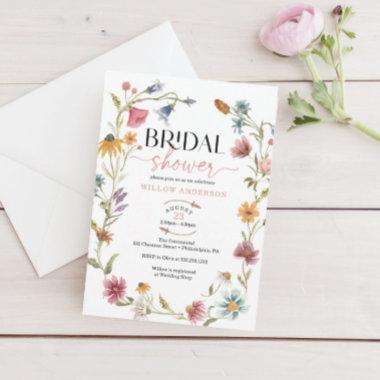 Wildflower Field Boho Bridal Shower Invitations