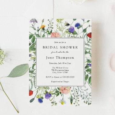 Wildflower Fields and Buzzing Bees Bridal Shower I Invitations