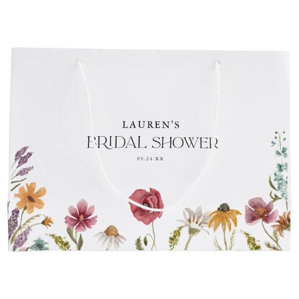 Wildflower Floral Bridal Shower Favors Large Gift Bag