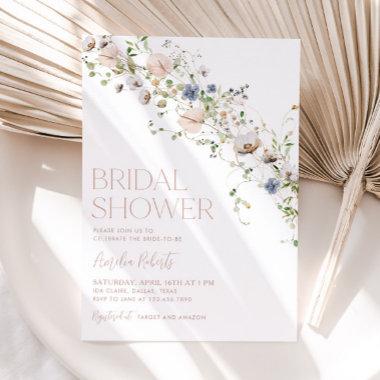Wildflower Floral Bridal Shower Invitations