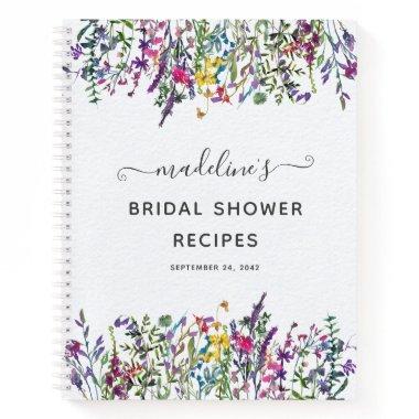 Wildflower Floral Bridal Shower Recipe Notebook