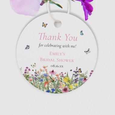 Wildflower Floral & Butterflies Thank You Favor Tags