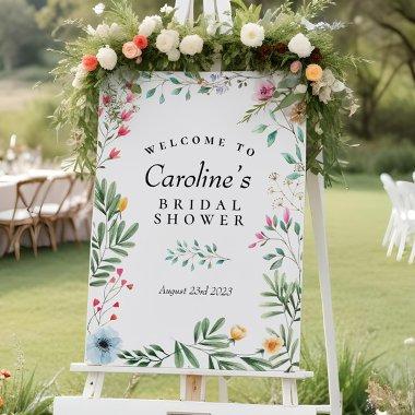 Wildflower Greenery Bridal Shower Welcome Sign