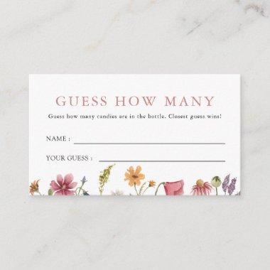 Wildflower Guess How Many Bridal Shower Game Enclosure Invitations