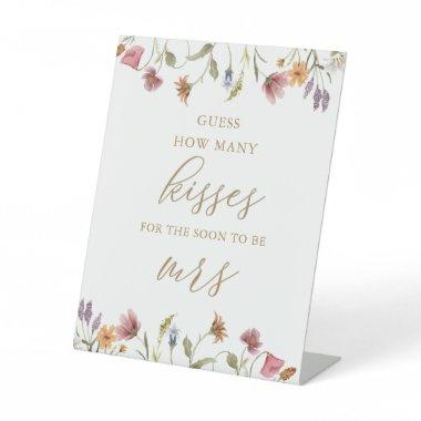 Wildflower Guess How Many Kisses Bridal Game Pedestal Sign
