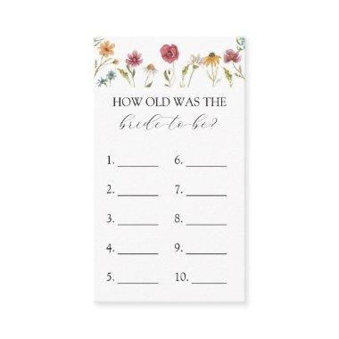 Wildflower How Old is the Bride to Be game