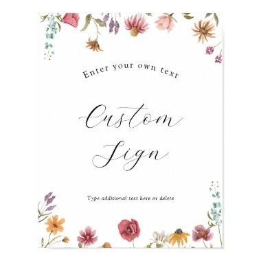 Wildflower In Bloom Custom Text Sign