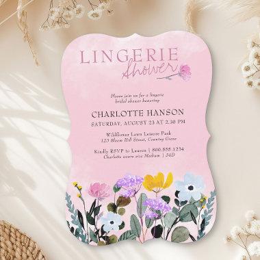 Wildflower Lawn Pretty Pink Lingerie Shower Invitations