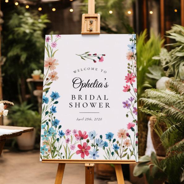 Wildflower Love Bloom Bridal Shower Welcome Sign