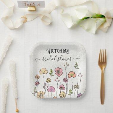 Wildflower love in bloom  Paper Plates