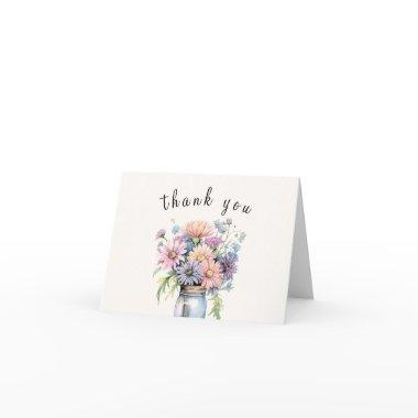 Wildflower Mason Jar  Thank You