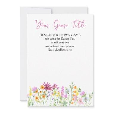 Wildflower Meadow Custom Baby Shower Game Invitations