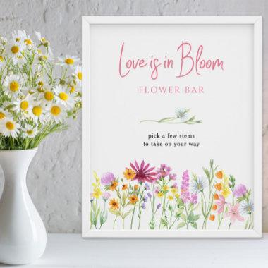 Wildflower Meadow Love is in Bloom Flower Bar Poster