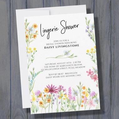 Wildflower Meadow Pretty Floral Lingerie Shower Invitations