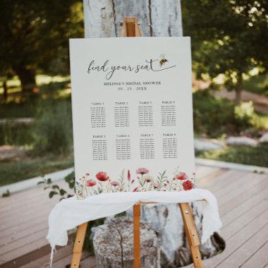 Wildflower Meant To Bee Bridal Seating Chart Sign