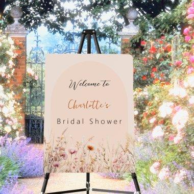 Wildflower peach arch  welcome foam board