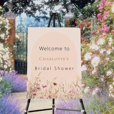 Wildflower peach arch  welcome foam board