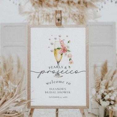 Wildflower Pearls & Prosecco Bridal Shower Welcome Poster