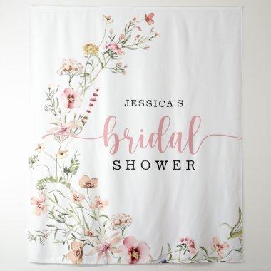 Wildflower Pink Bridal Shower Backdrop Decor