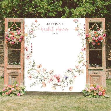 Wildflower Pink Bridal Shower Backdrop Decor