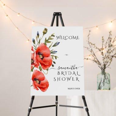 Wildflower poppy minimalist modern Bridal Shower Foam Board